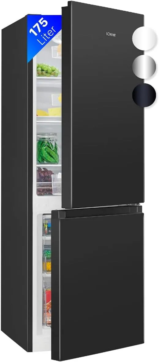 Bomann KG322-1-noir Congelatore, 175 L, 2 zone di temperatura, freezer verticale, nero, Bomann Réfrigérateur et congélateur 175L Noir KG322-1-noir