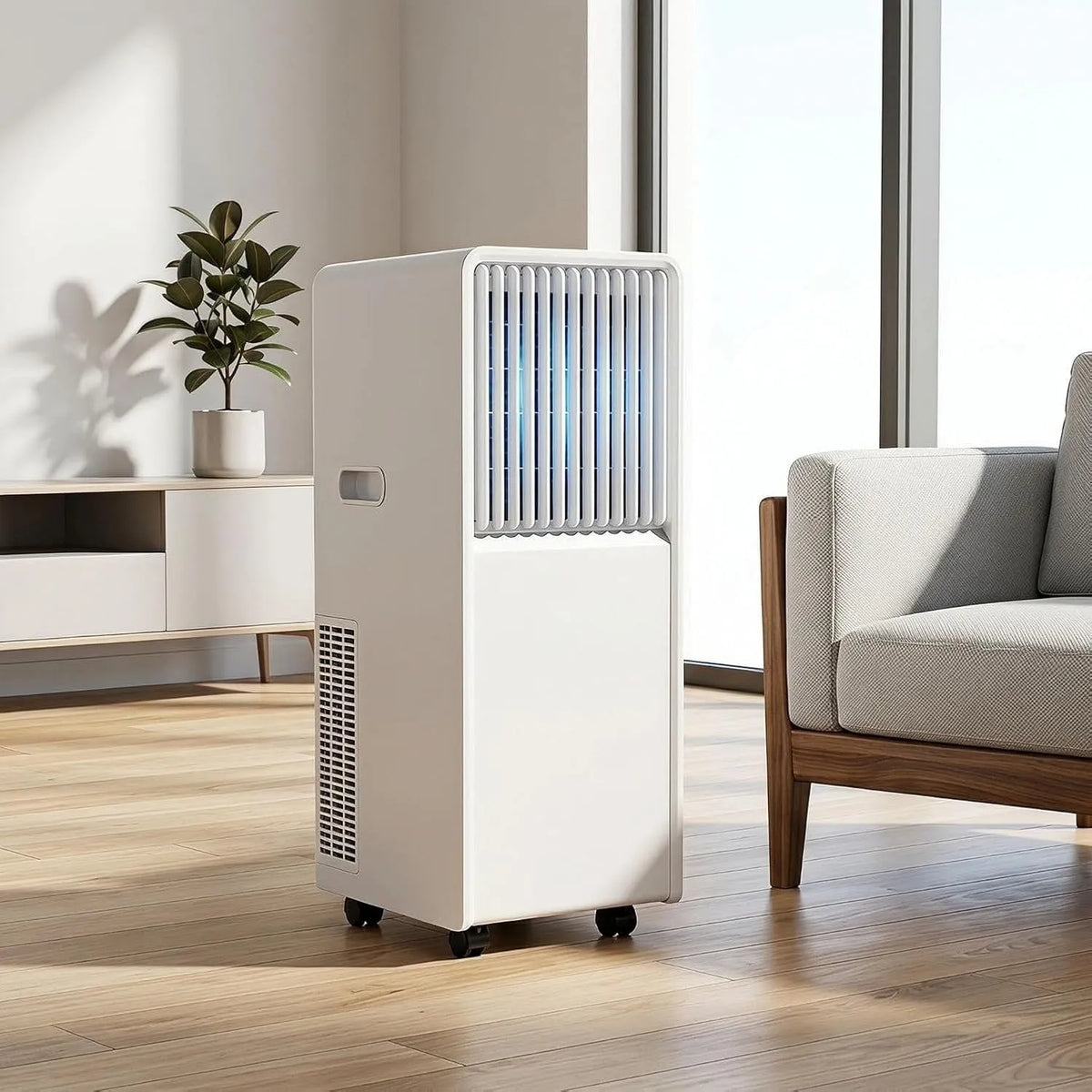 Condizionatore 24H, portatile, timer, 14000 BTU, Deumidificatore con Funzione Ventola, Sleep, Kit di Installazione per Uff