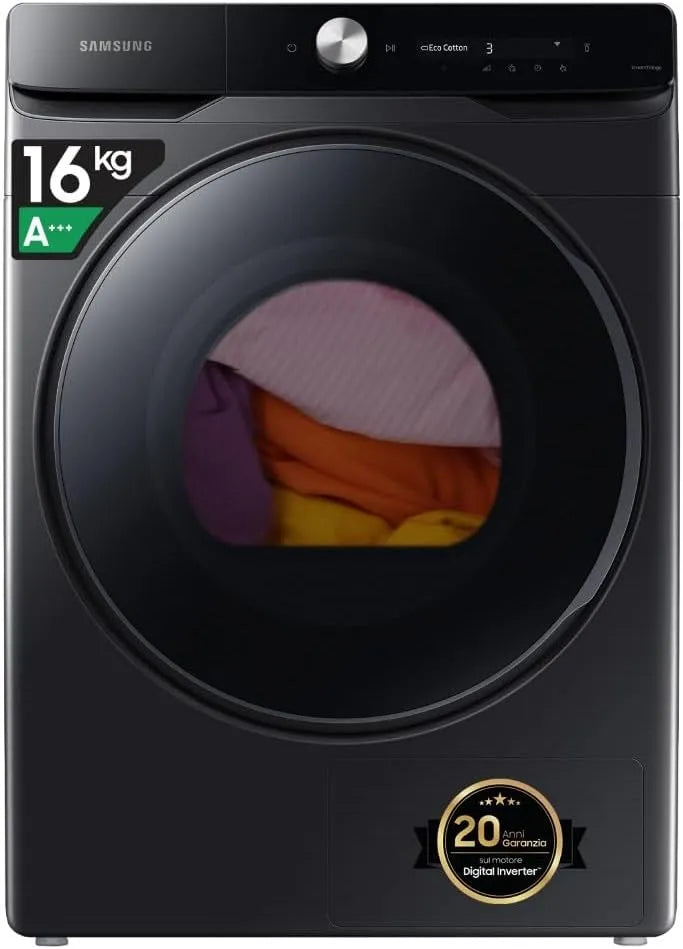 Samsung DV16DG8600BVU3 Asciugatrice, 68, 6 L, 16 kg, Wi-Fi, 6L x 98, 4H x 84, AI Dry, 4P cm, Wifi, Pompa di Calore, Programma Igienizzante