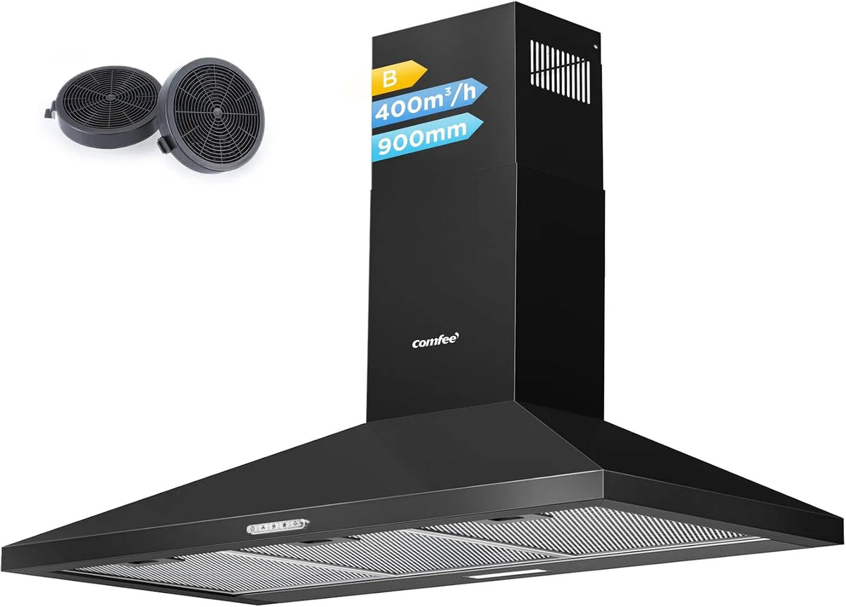 Cappa aspirante, 90cm, 400 m3/h, cappa da cucina, COMFEE, 3 velocità, nero