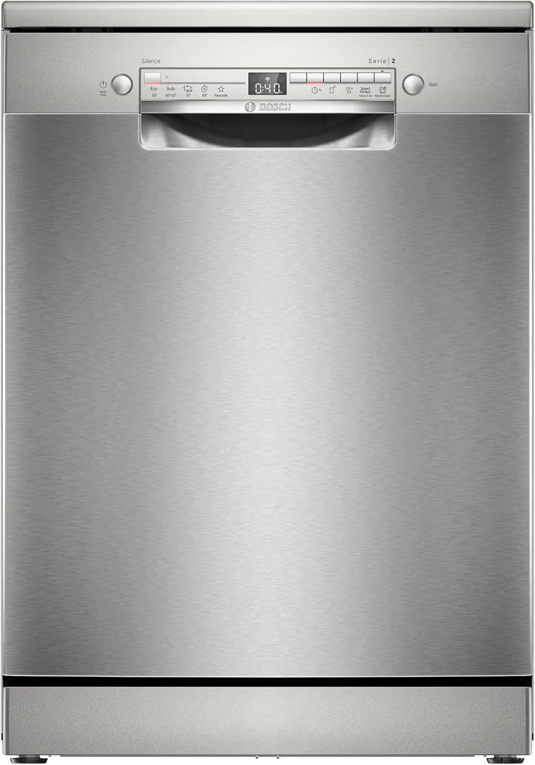 Bosch Serie 2 SMS2ITI33E Lavastoviglie, 60cm, Home Connect, libera installazione, acciaio inox, Diagnostica da remoto, Assistente al lavaggio