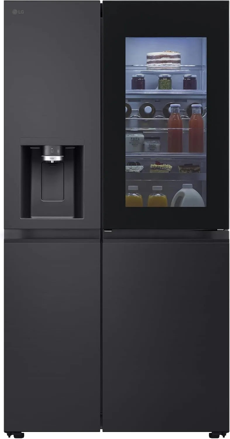 LG GSXE91EVAD Frigorifero, 628 L, classe energetica D, Wi-Fi, Linear Cooling, acciaio inox, nero, Dispenser Acqua UVnano Senza Allaccio, Tecnologia