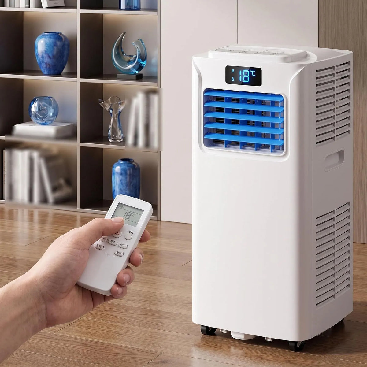 Condizionatore, portatile, timer, display digitale, timer 24 ore, 2 impostazioni di velocità, a basso consumo energetico