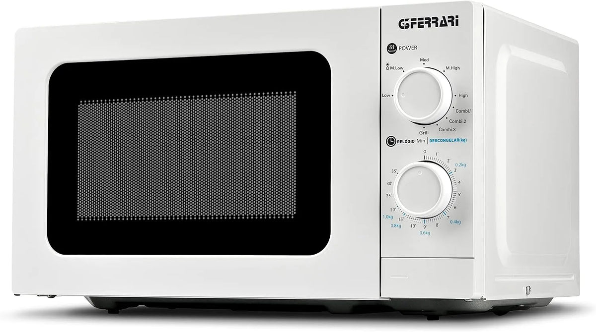 Forno a microonde G10174, 20 L, 700/1000 W, grill, bianco, 3 modalità di cottura, Grill 1000W, 20 Litri, Microonde 700W, Accessori inclusi