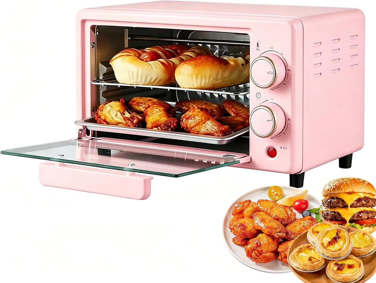 Forno elettrico, 12 L, 600 W, 0 a 230 °C, timer, grill, 2 zone di temperatura, Temperatura Regolabile Da 0 A 230 ° C E Timer Apparecchio Da Cottura