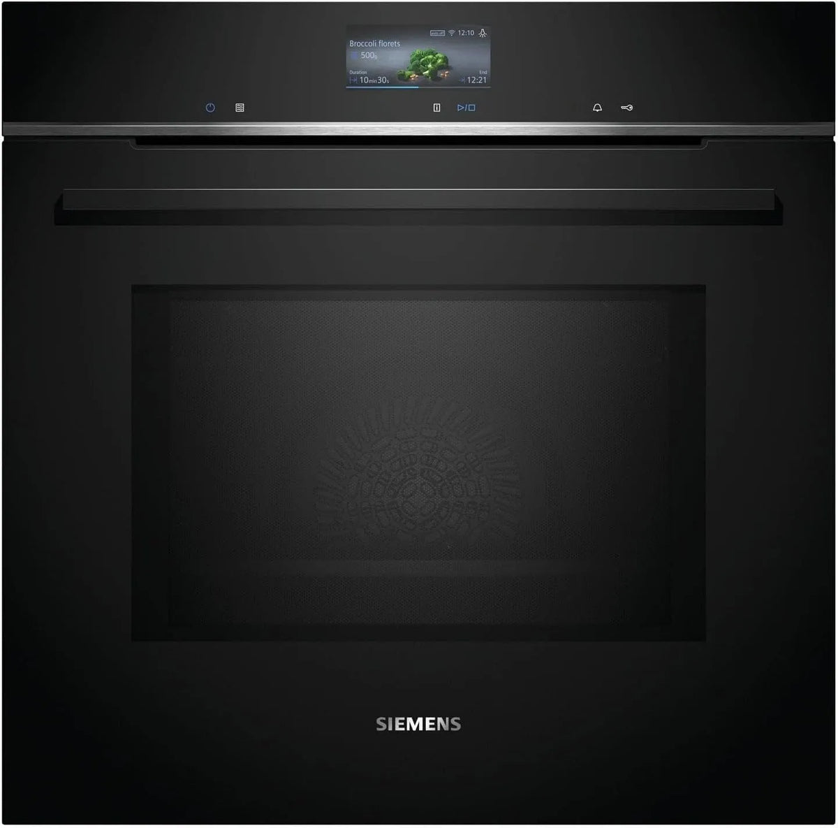 Siemens iQ700 HM776GKB1 Forno a microonde, 60 x 60 cm, 800 W, touch, da incasso, nero, touch screen, prodotto in Germania, activeClean & humidClean