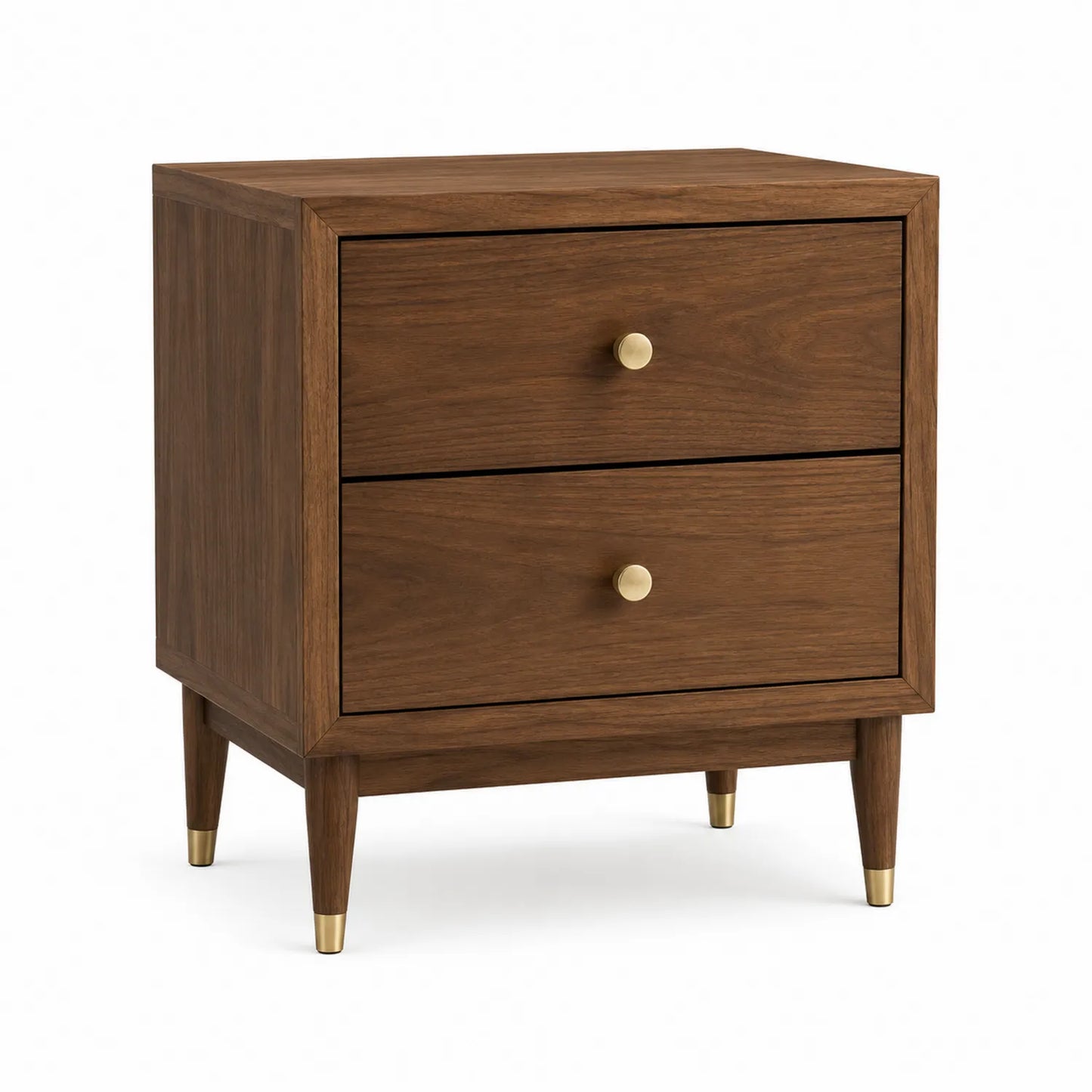 Comodino in legno massiccio con due cassetti