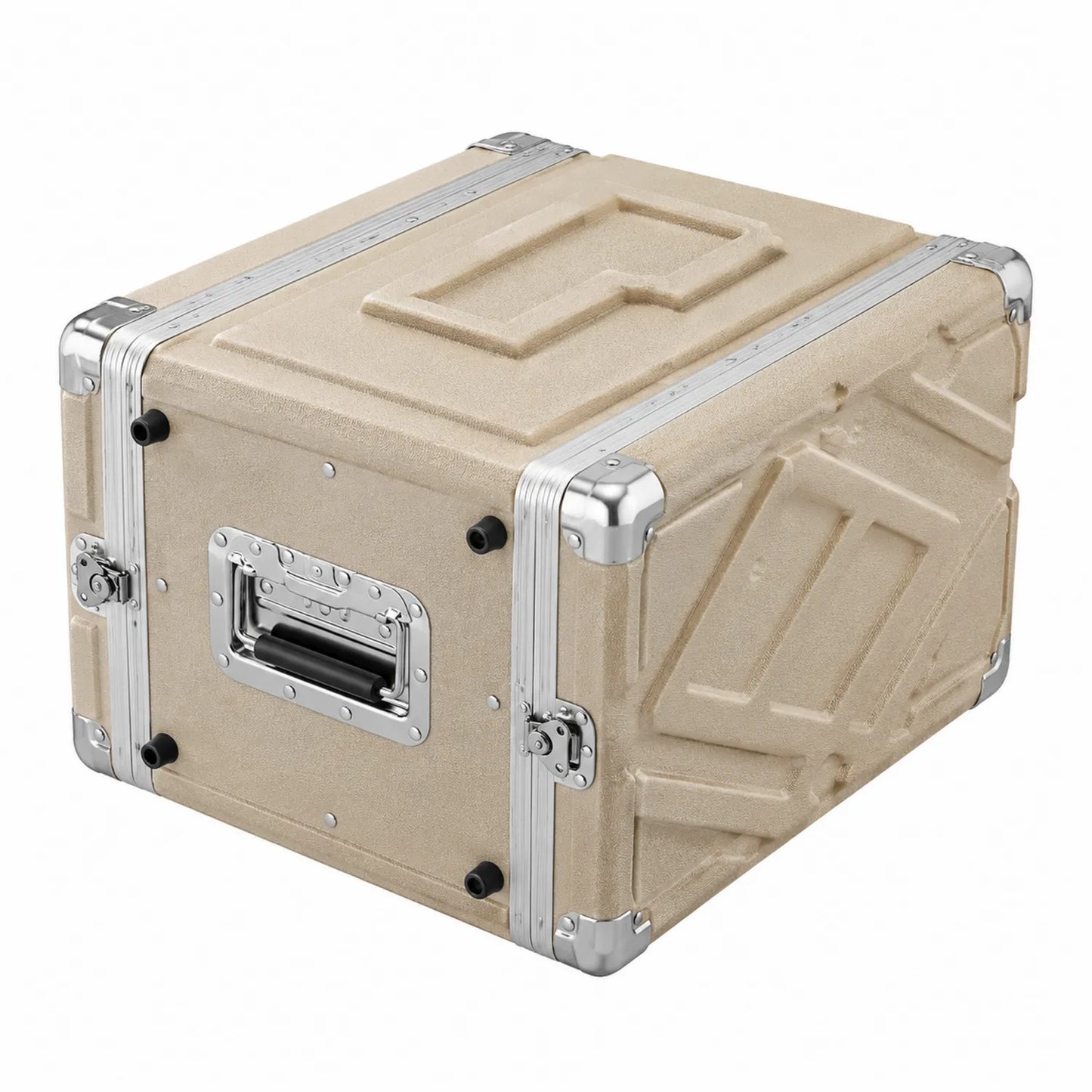 Contenitore in Plastica Beige con Dettagli in Metallo