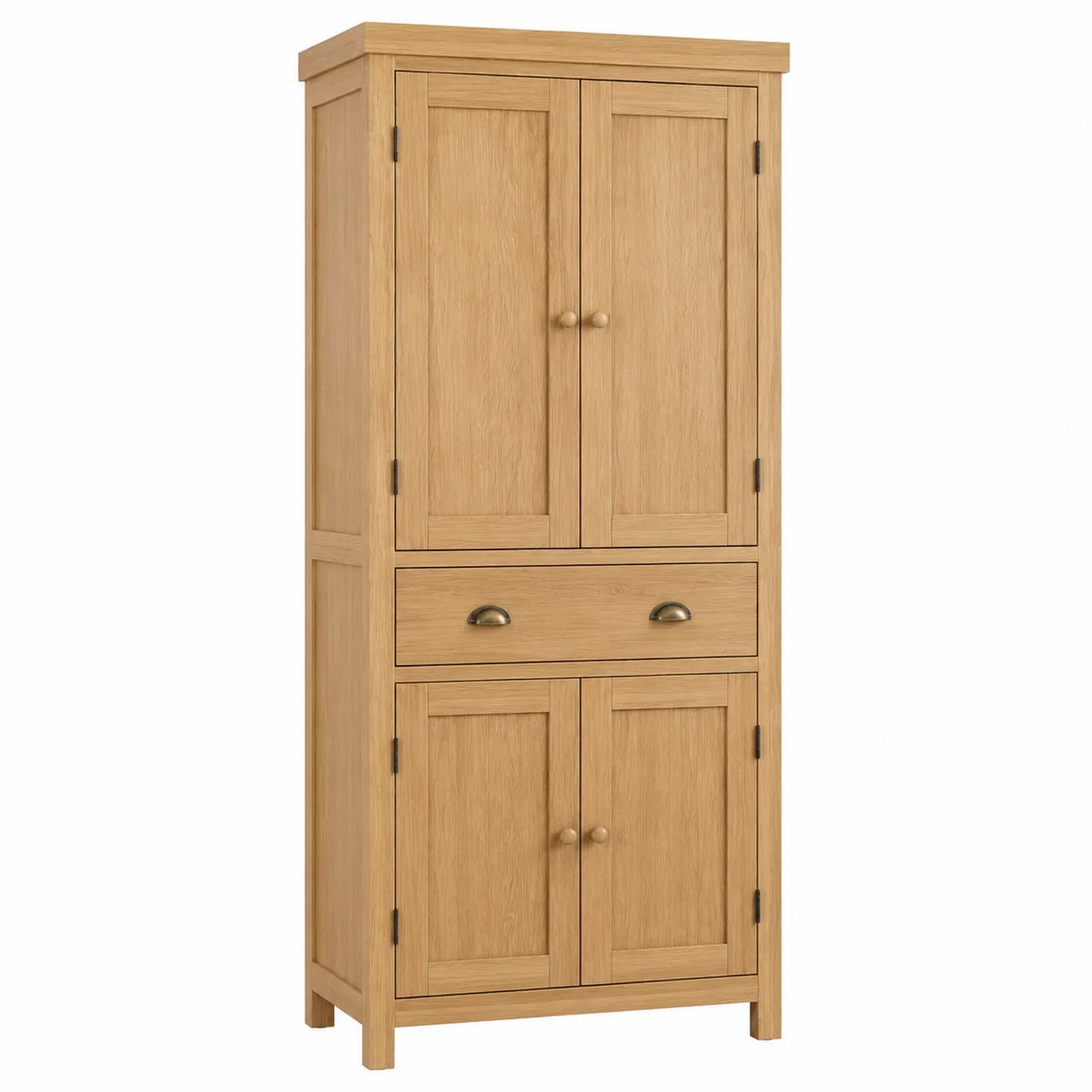 Credenza Alta in Legno di Rovere con 4 Ante e 1 Cassetto