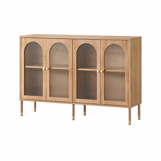 Credenza in Legno con Ante in Vetro