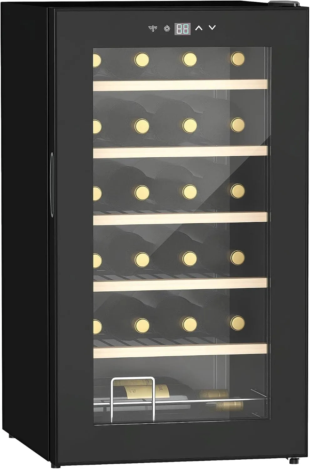 Cantinetta vino, 65 L, 24 bottiglie, 5 a 20 °C, HOMCOM Cantinetta Vino Refrigerata 24 Bottiglie 65L Silenziosa 5-20°C Nera