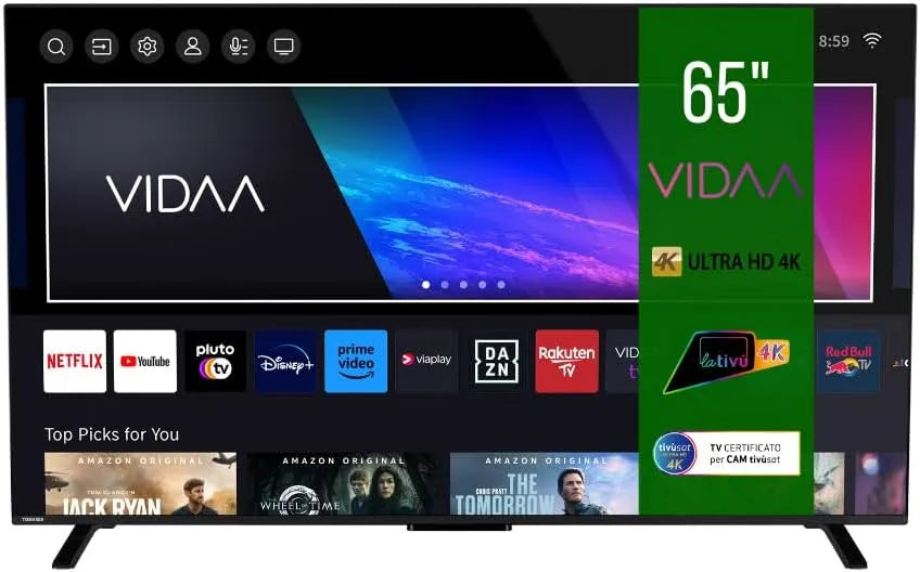 Toshiba 65UV2363DA Smart TV, 65 pollici, televisore, 4K UHD, HDR, HDMI, DVB-T2, Tecnologia LED, HDMI 2.1