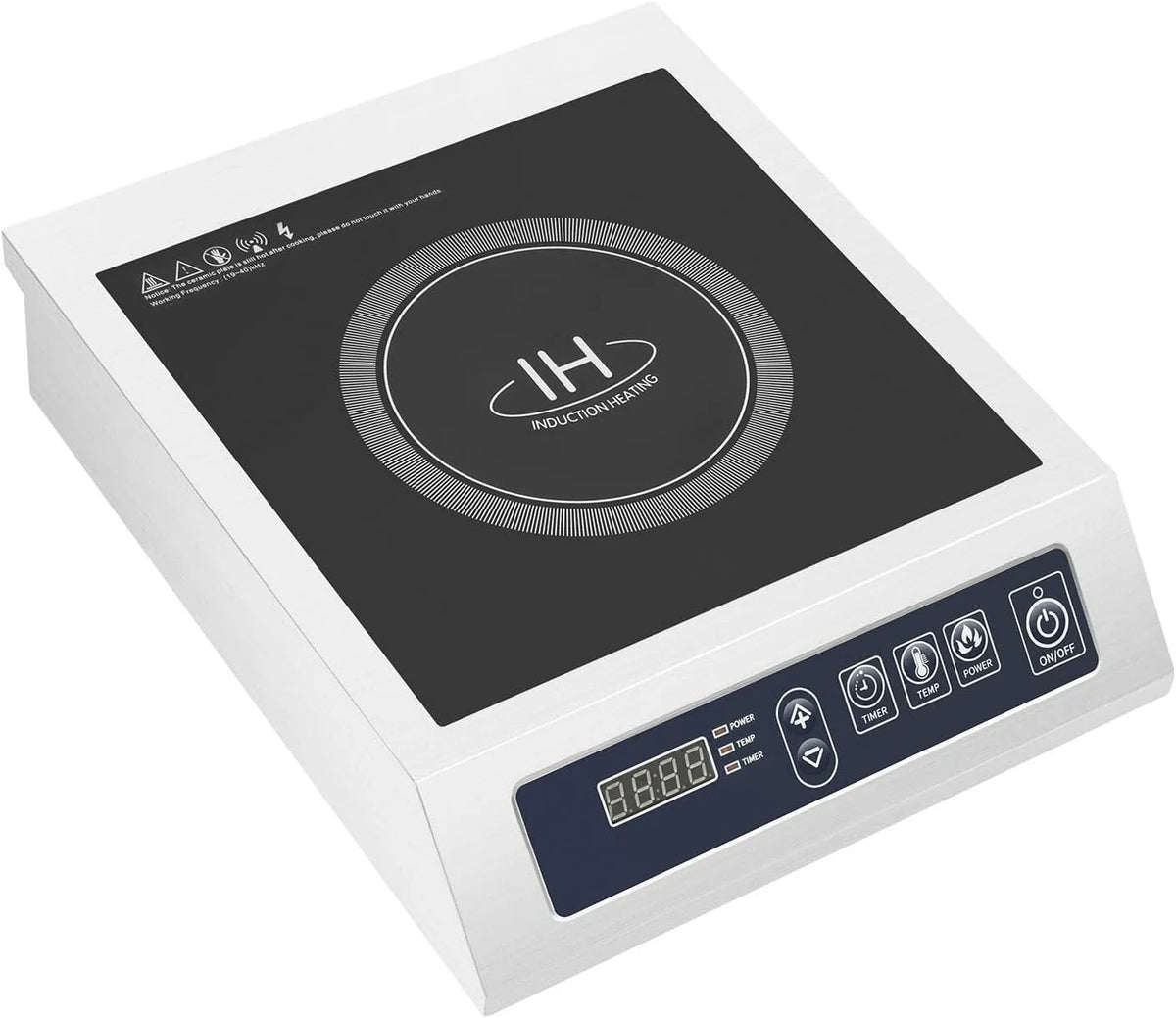 Piano cottura a induzione, 3500 W, piastra a induzione, professionale, 10 livelli di temperatura e 11 regolazione della potenza, portata 75 kg