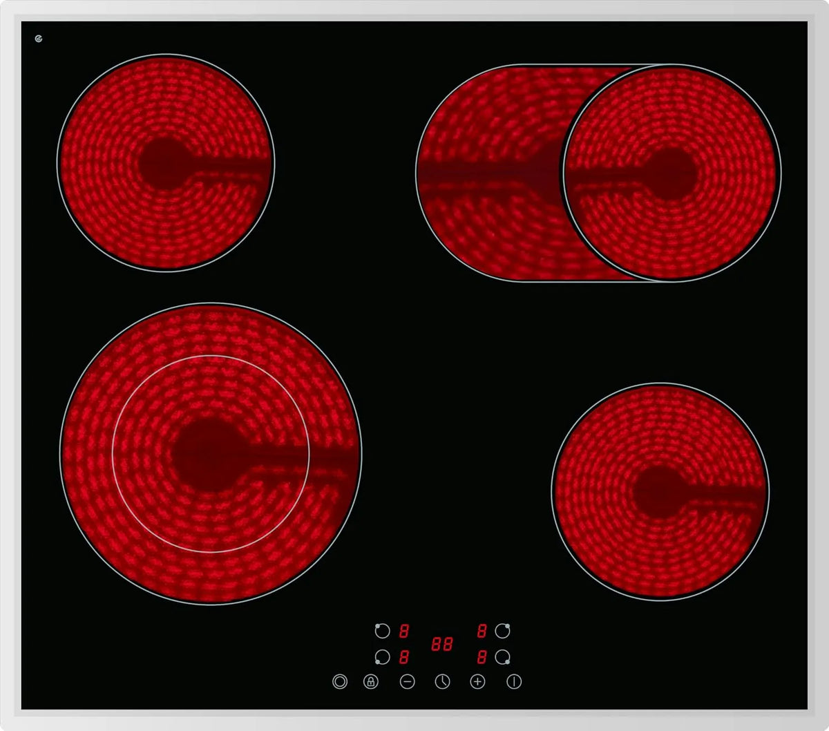 Piano cottura in vetroceramica, PKM EB-C4-2KBTCG