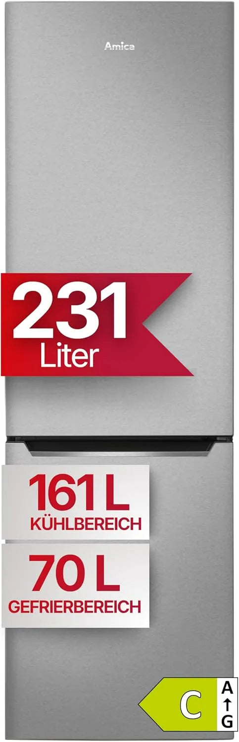 Amica Congelatore, 170 cm, classe energetica C, No Frost, vano congelatore, acciaio inox, freezer verticale, KGCN 387 145 E, Total NoFrost