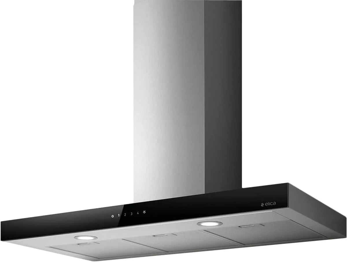 Cappa aspirante, 581 m3/h, cappa da cucina, Elica PRF0104626, montaggio a parete, acciaio inox, nero, Acciaio inossidabile 581m3