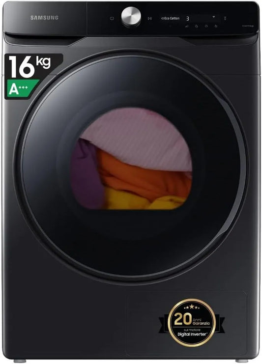 Samsung DV16DG8600BVU3 Asciugatrice, 68, 6 L, 16 kg, Wi-Fi, 6L x 98, 4H x 84, AI Dry, 4P cm, Wifi, Pompa di Calore, Programma Igienizzante