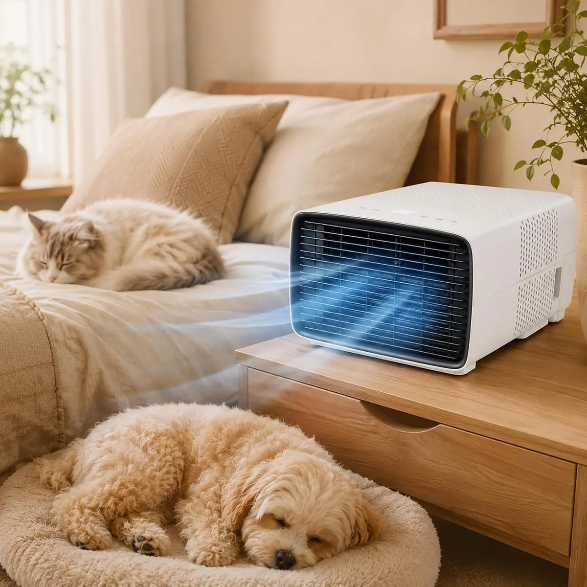 Condizionatore 12H, 280 W, portatile, timer, 3 in 1 Raffreddatore Deumidificatore Ventilatore, Climatizzatore Camper con Compressore Reale Silenzioso