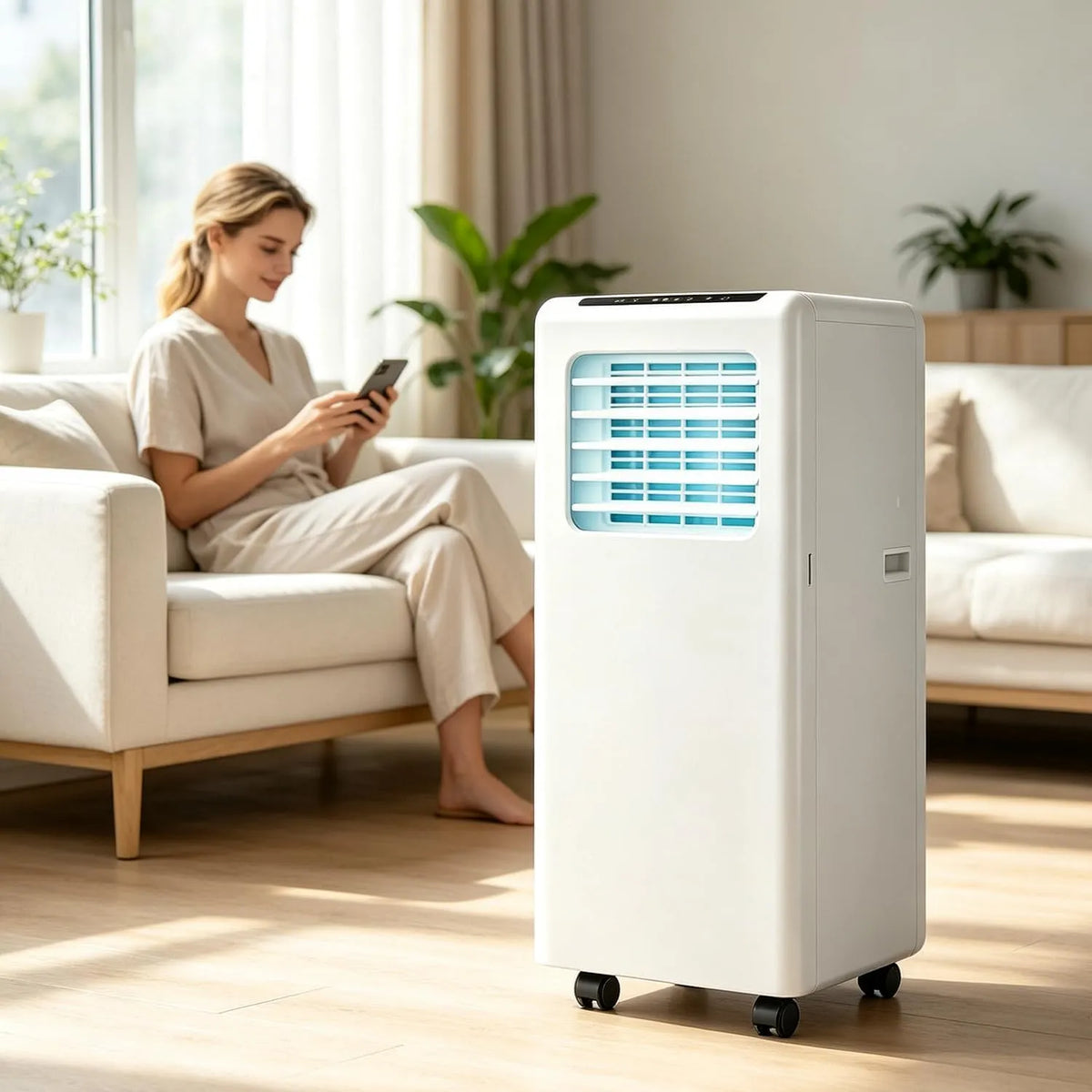 Condizionatore 4100BTU, portatile, timer, unità AC da 14000 BTU, raffredda Fino a 40 m2, Camper 4100BTU, Silenzioso con deumidificatore, Telecomando