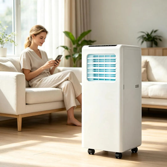 Condizionatore 4100BTU, portatile, timer, unità AC da 14000 BTU, raffredda Fino a 40 m2, Camper 4100BTU, Silenzioso con deumidificatore, Telecomando