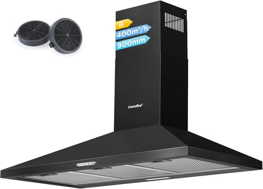 Cappa aspirante, 90cm, 400 m3/h, cappa da cucina, COMFEE, 3 velocità, nero