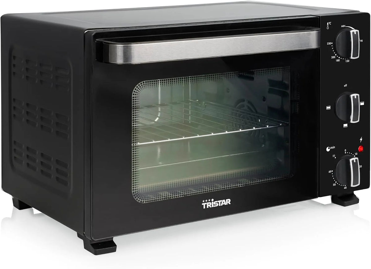 Forno elettrico OV-3650, 20 L, 1300 W, timer, Calore Superiore e Inferiore, Termostato Regolabile, Porta Doppio Vetro, Teglia e Griglia
