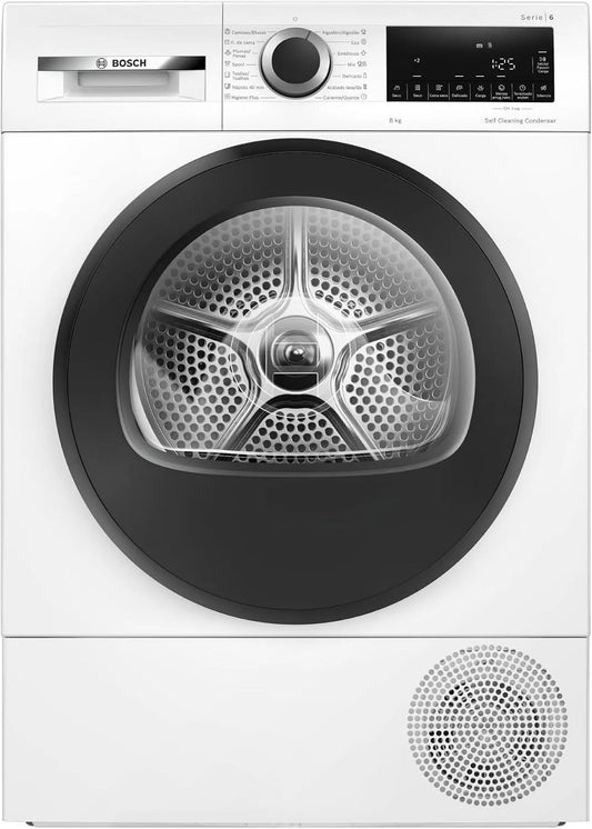 Bosch WQG235D1ES Asciugatrice, 8 kg, bianco, Lancio 2025, Bosch - Asciugatrice con pompa di calore, AutoDry, Antirughe, Mezzo carico