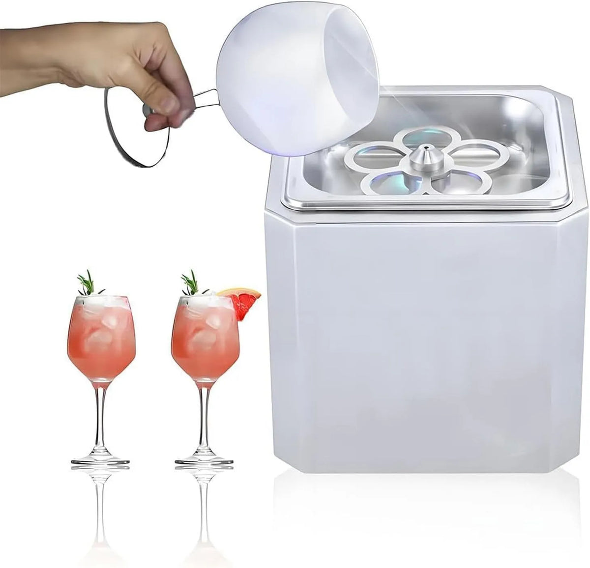 Congelatore CO2, 2 a -25 °C, vano congelatore, acciaio inox, freezer verticale, raffreddamento in 6 secondi per bar professionali, luce LED
