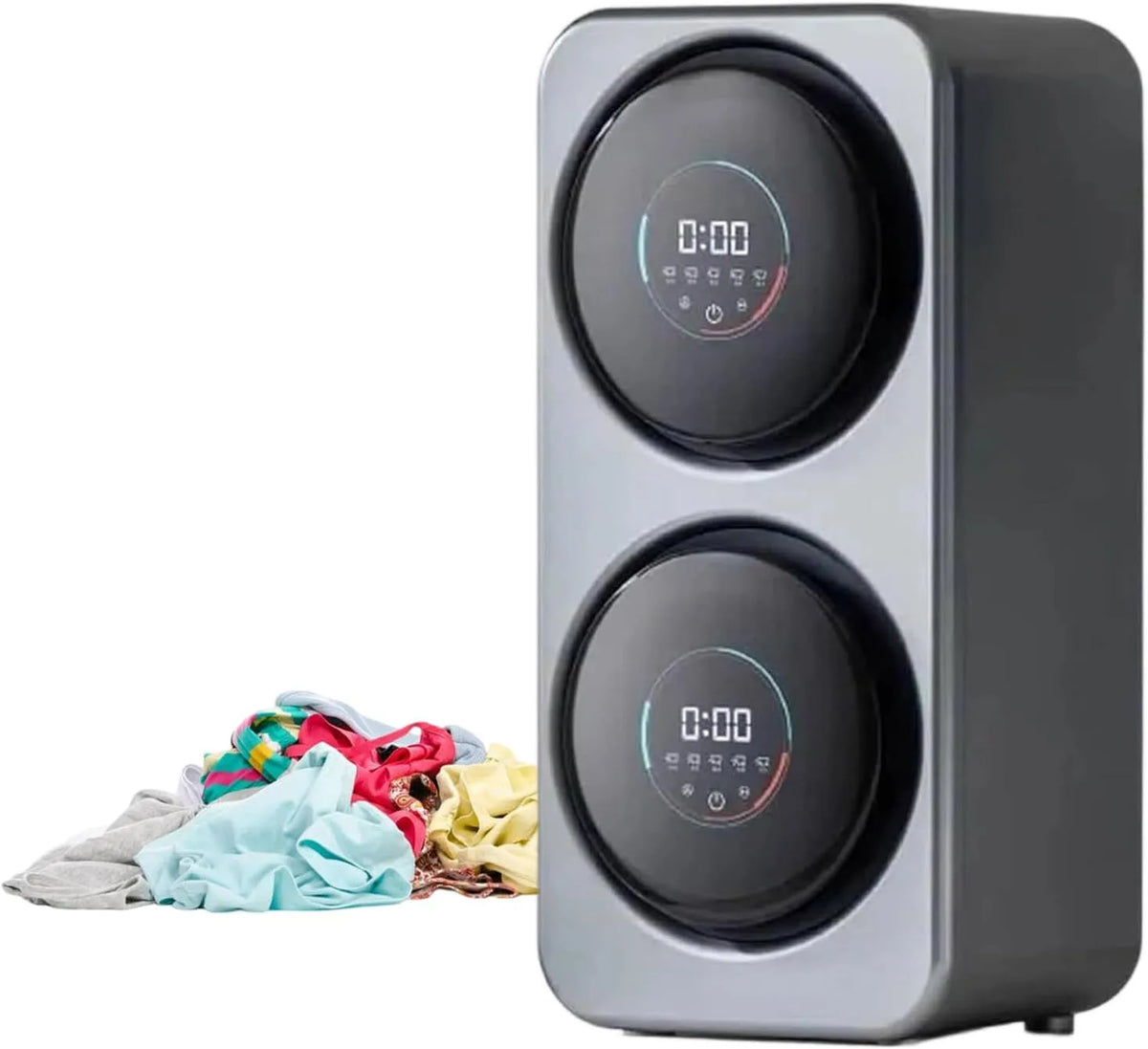 Lavatrice S4Desktopmodel-Gray, 3.5 L, display LCD, acciaio inox, grigio, Cestello Interno in Acciaio Inossidabile, per Appartamenti, 7 modalità