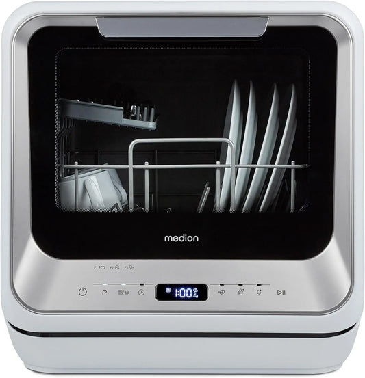 Lavastoviglie, 6 programmi, MEDION DWT20, 2 coperti, MEDION Mini Dishwasher DWT20, funziona con, senza collegamento all'acqua, biberon, tempo di avvio
