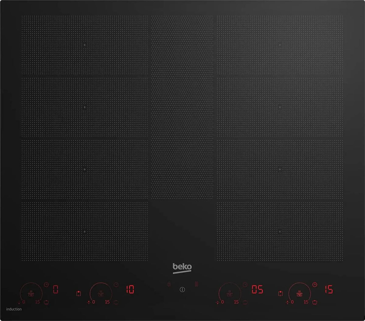 Beko HII68811NT Piano cottura a induzione, 60 cm, 8 fuochi, piastra a induzione, nero