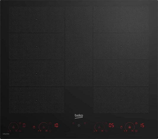 Beko HII68811NT Piano cottura a induzione, 60 cm, 8 fuochi, piastra a induzione, nero
