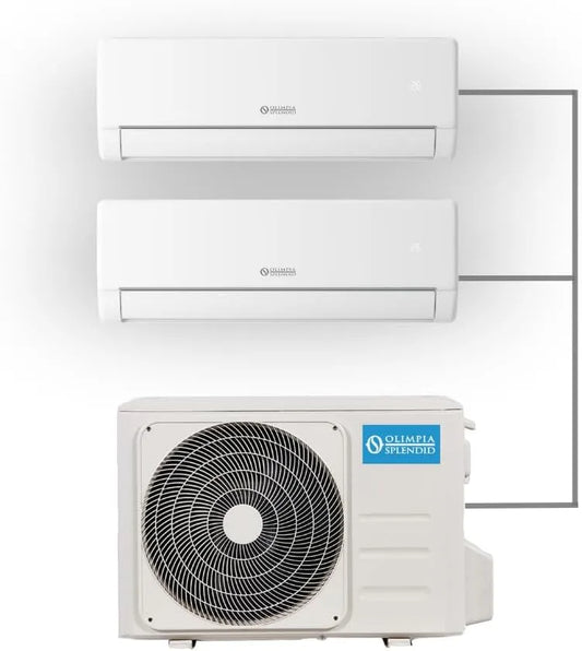 modello R32, Gas R32, Climatizzatore 9.000+12.000 BTU, Aryal Dual 14 con Unità Interna Alyas S2, h Multisplit Inverter, Olimpia Splendid, tre stadi di