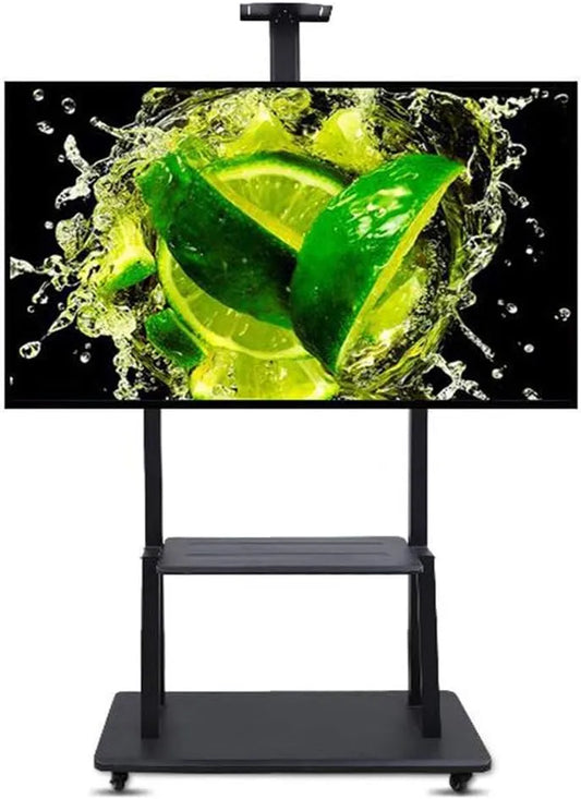 Smart TV, 75 pollici, televisore, OLED, ruote di trasporto, display LCD, nero, carico 120 kg, LCD/LED, supporto per schermi piatti, carrello per