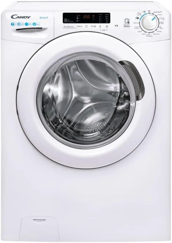 Candy 1272DW3/1-11 Lavatrice, 85x60x45 cm, 16 programmi, 7 kg, 79 dB, classe energetica C, stretto, bianco, 1200 giri, Smart CS, Lavatrice slim a