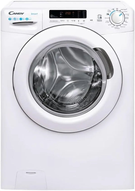 Candy 1272DW3/1-11 Lavatrice, 85x60x45 cm, 16 programmi, 7 kg, 79 dB, classe energetica C, stretto, bianco, 1200 giri, Smart CS, Lavatrice slim a