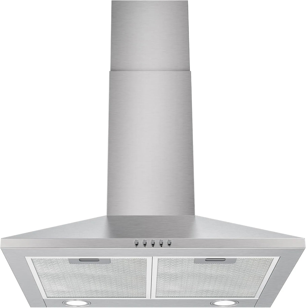 Cappa aspirante, 60 cm, 368 m3/h, cappa da cucina, scarico e ricircolo, 3 velocità, montaggio a parete, acciaio inox, cappe a camino, Motore brushless