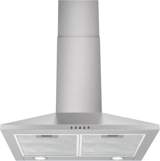 Cappa aspirante, 60 cm, 368 m3/h, cappa da cucina, scarico e ricircolo, 3 velocità, montaggio a parete, acciaio inox, cappe a camino, Motore brushless
