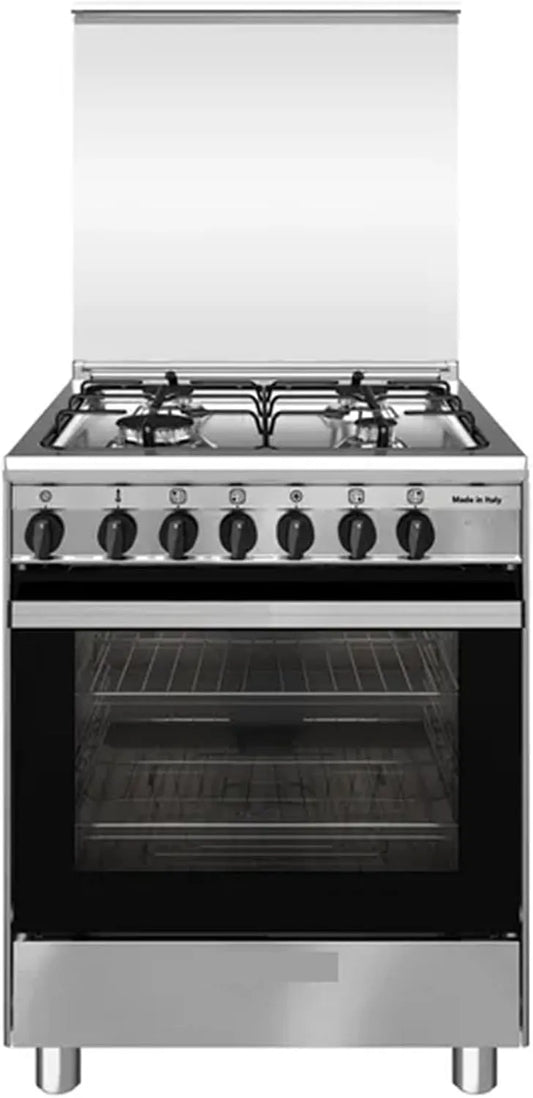 Cucina a gas con forno elettrico SA664MI6, 60x60 cm, 4 fuochi