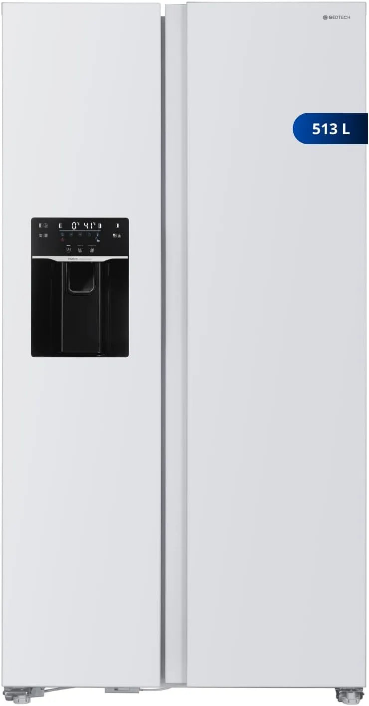 Frigorifero, 513 L, GEDTECH GSBSA513WH, GEDTECH Frigorifero Americano GSBSA513WH Side by Side 513L - Distributore automatico di acqua e fabbricatore