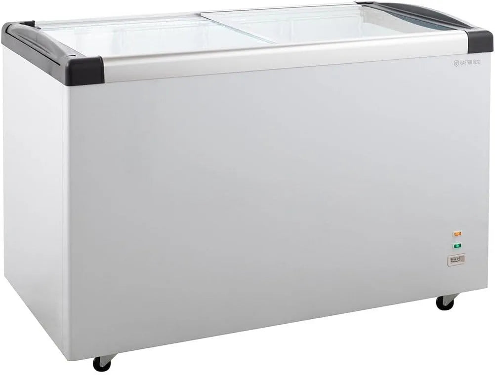 Congelatore, 355 L, freezer verticale, GastroHero Congelatore ECO 450 I congelatore grande 355L I congelatore con coperchio scorrevole in vetro