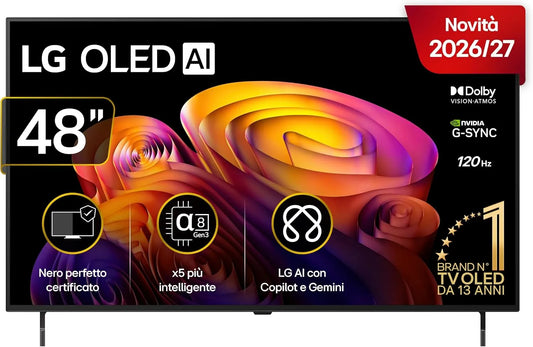 LG B6E Smart TV, 48 pollici, televisore, 4K UHD, OLED, Serie B6E 2026 Smart TV 4K - OLED48B6ELC