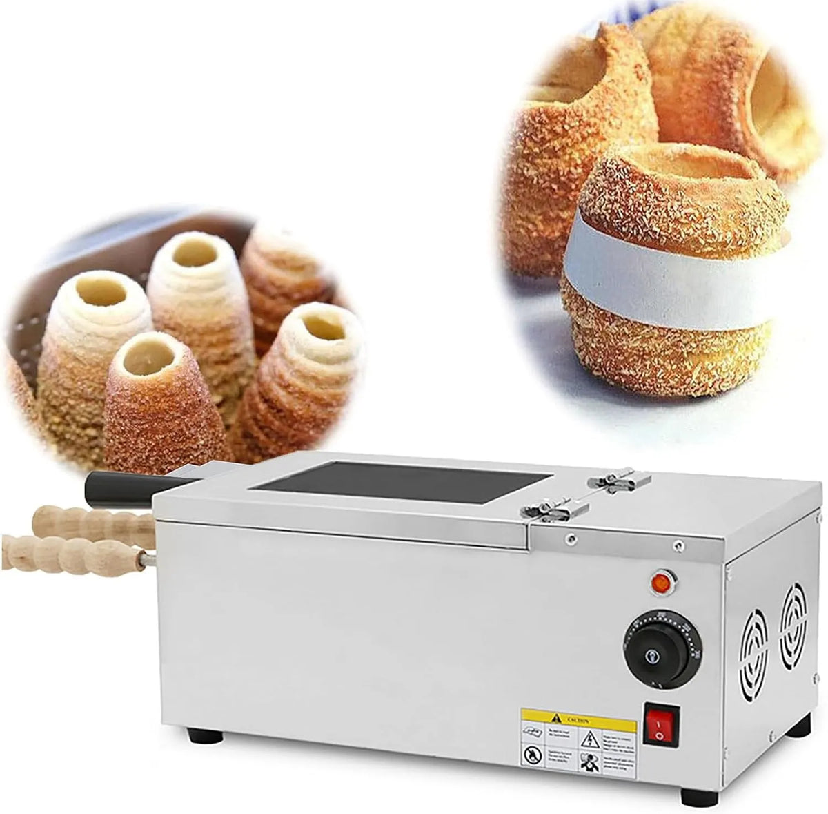 Forno elettrico, 1500 W, professionale, 1500W con Stampi Antiaderenti per Coni Gelato, Panini, Pasticcini