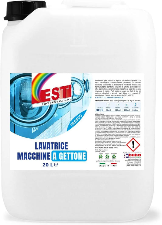 Lavatrice, 20 L, 20L, Hotel e Comunità, Est Detersivo Lavatrice Liquido Per Macchine a Gettone - Pulizia Profonda Bucato - Alta Efficacia per