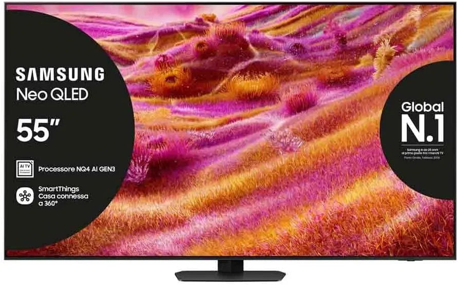 Samsung QE55QN94FATXZT NQ4 Smart TV, 165 Hz, televisore, 4K UHD, QLED, audio Dolby, AI Gen3 Processor, 4K AI Upscaling Pro, Dolby Atmos & OTS+, 2025