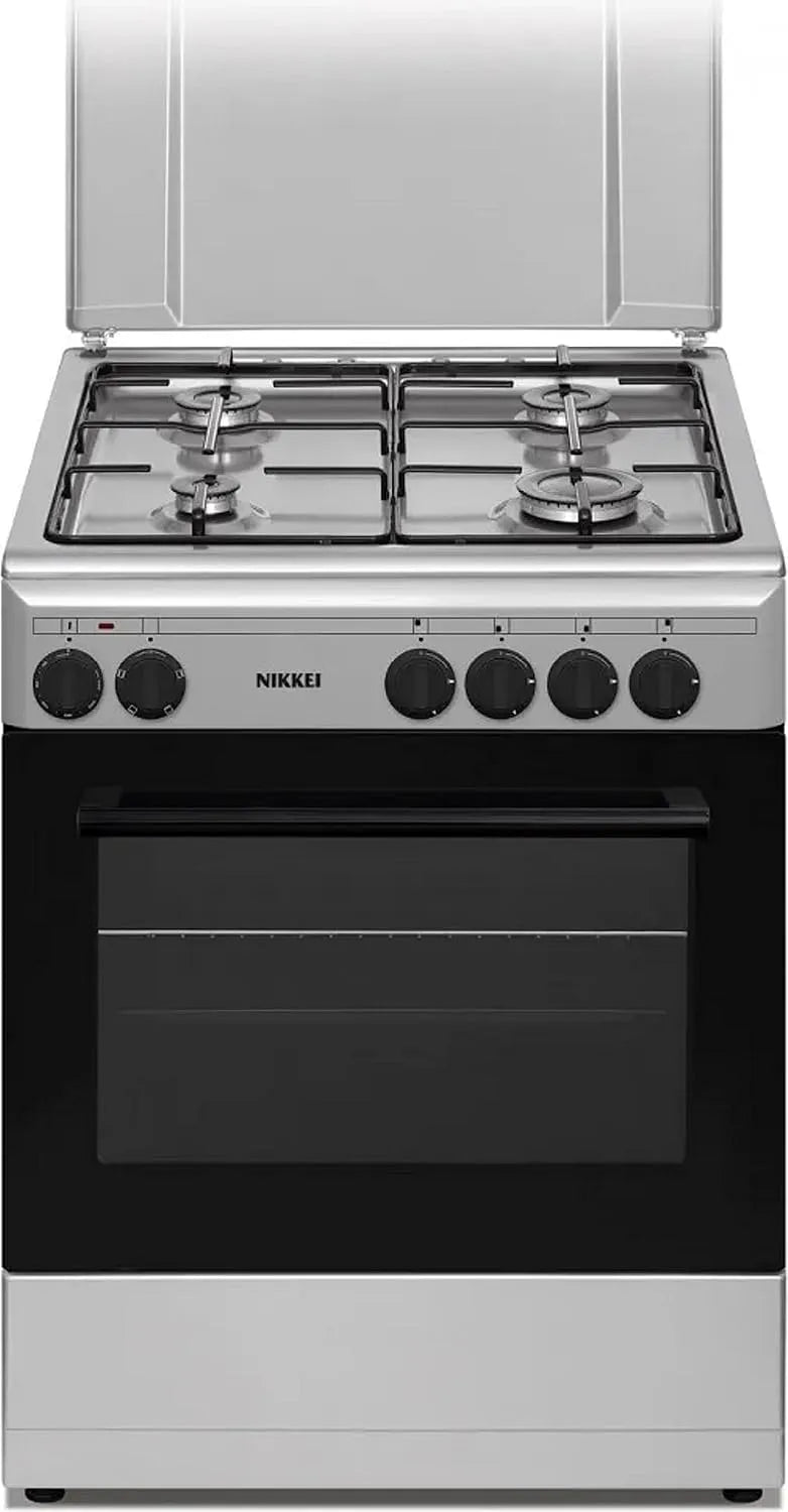 Forno elettrico, 60x60 cm, 4 fuochi, bianco, Cucina a gas