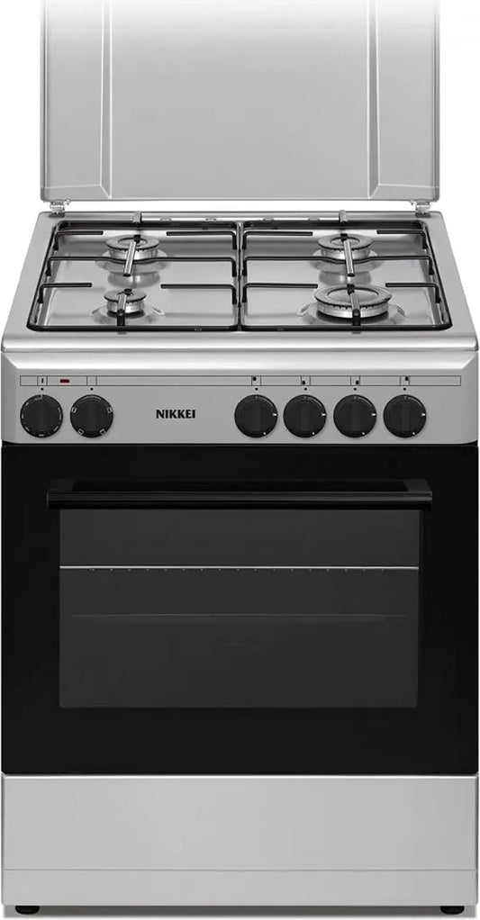 Forno elettrico, 60x60 cm, 4 fuochi, bianco, Cucina a gas