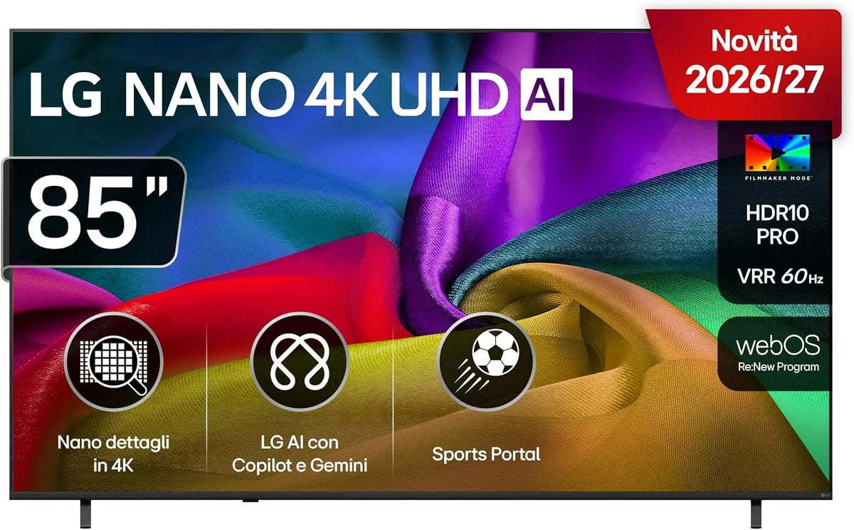 LG NU8E Smart TV, 85 pollici, televisore, 4K UHD, Serie NU8E 2026 Smart TV 4K - 85NU8E0B3LA