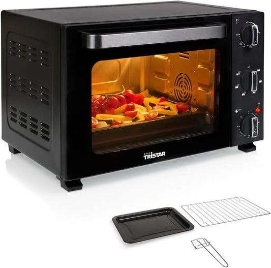 Forno elettrico OV-3627, 27 L, 1500 W, 6 programmi, 90 a 230 °C, timer, Timer 90 Min, Capacità 27L, 1500W, Termostato 90, Tristar Forno Ventilato