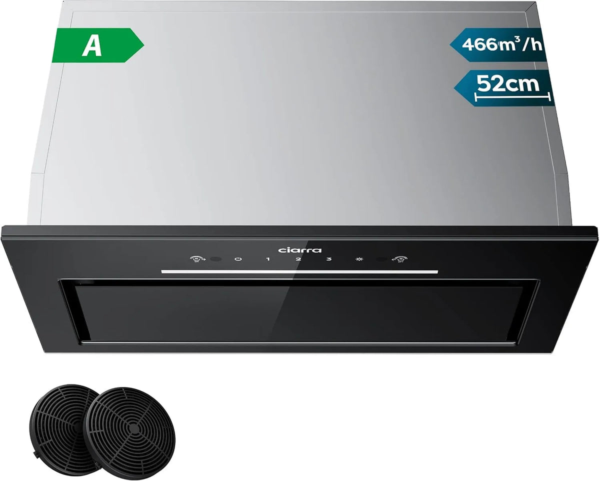 CIARRA CBCB5931A Cappa aspirante, 52 cm, cappa da cucina, con Controllo a Onda
